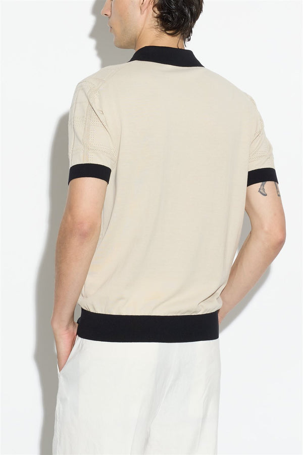 maglia POLO LAVORATA beige