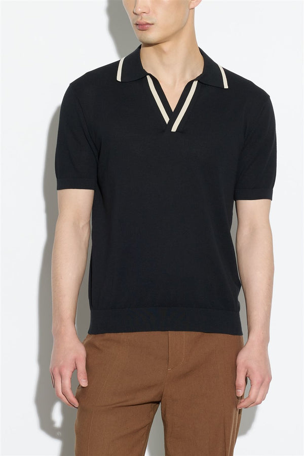 maglia POLO CONTRASTO nero