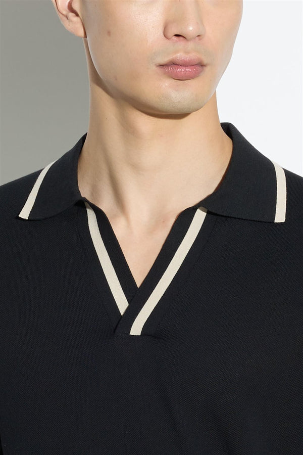 maglia POLO CONTRASTO nero