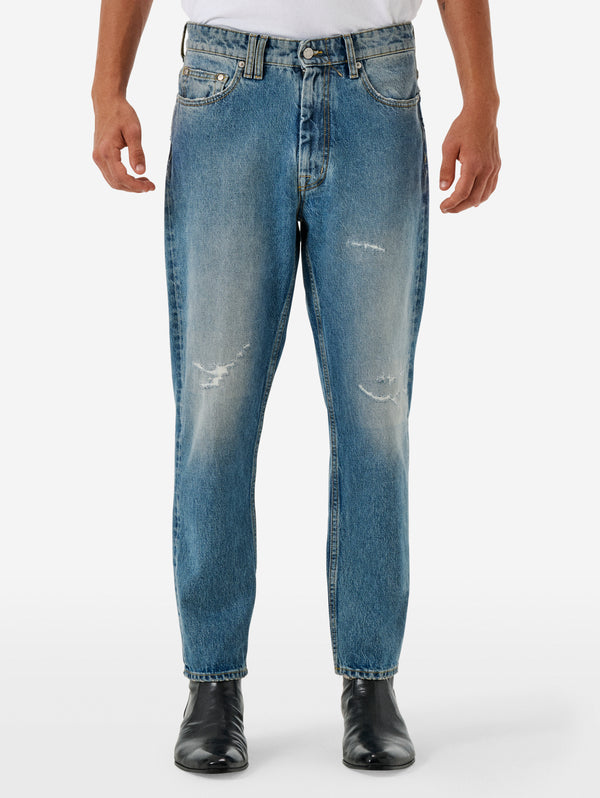 jeans LUCKY tapered fit antique bleached repaired