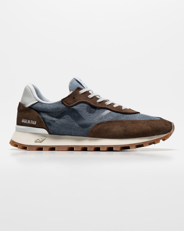 VELOCE water washed marrone/blu