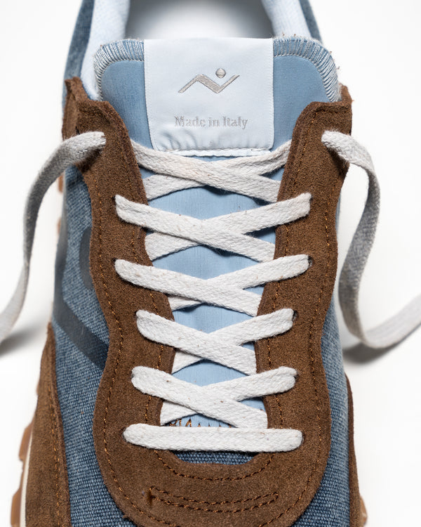 VELOCE water washed marrone/blu