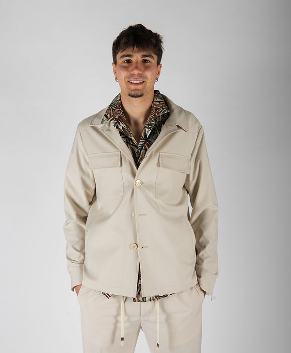 giacca OVERSHIRT sabbia