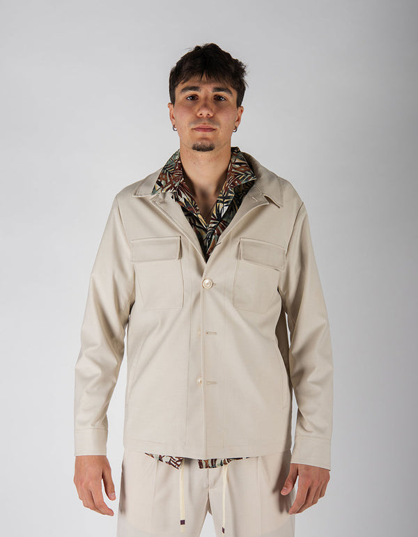 giacca OVERSHIRT sabbia