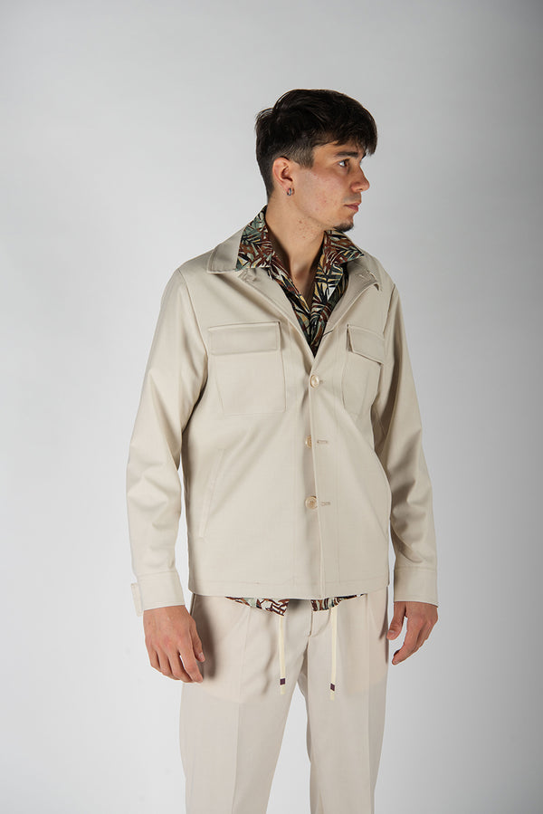 giacca OVERSHIRT sabbia