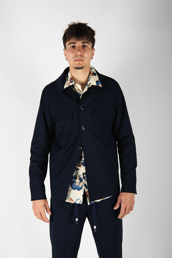 giacca OVERSHIRT blu