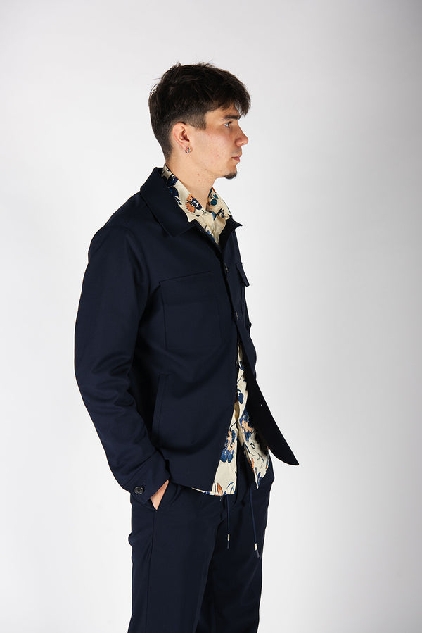 giacca OVERSHIRT blu
