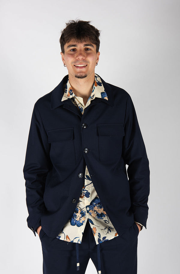 giacca OVERSHIRT blu