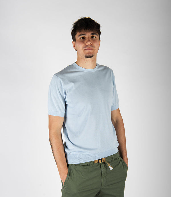 maglia FINEZZA M/C azzurro