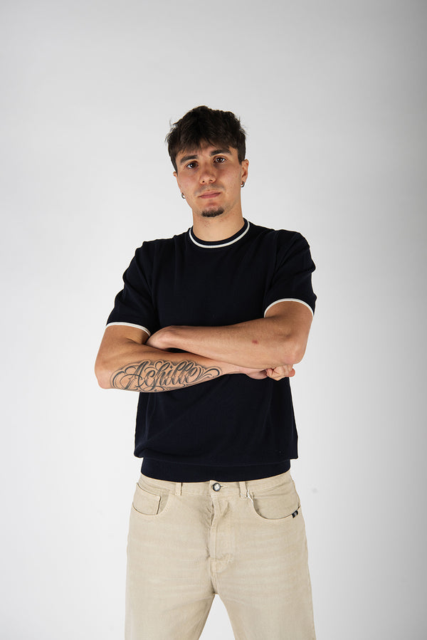 maglia GIRO CONTRASTO blu