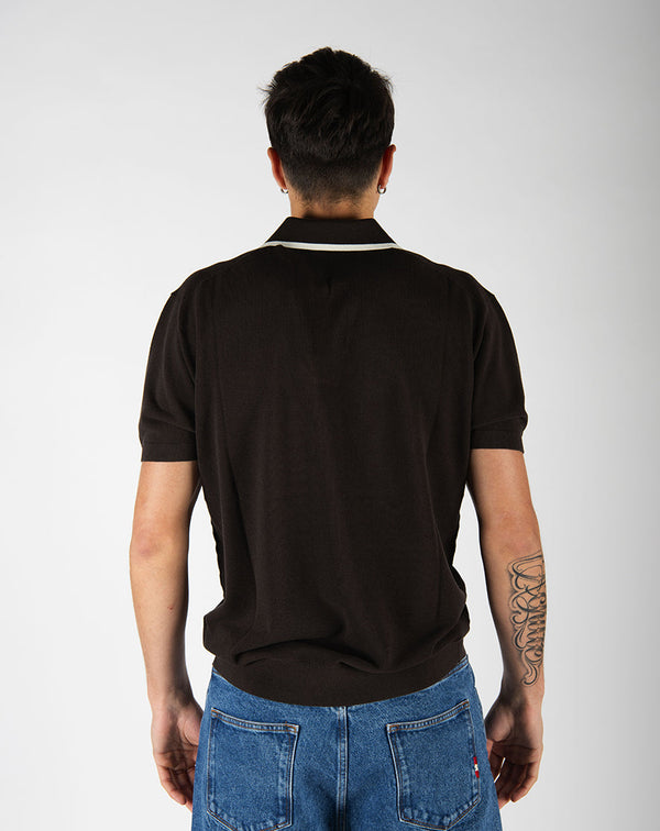 maglia POLO CONTRASTO marrone
