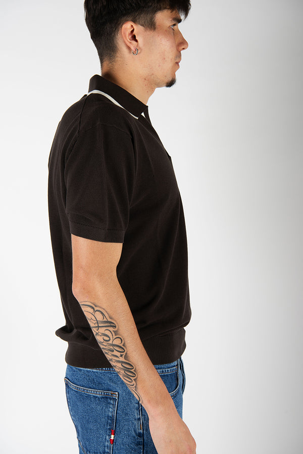 maglia POLO CONTRASTO marrone