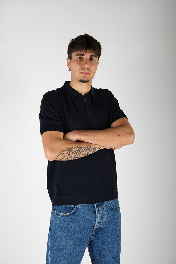 maglia POLO LOOSE blu