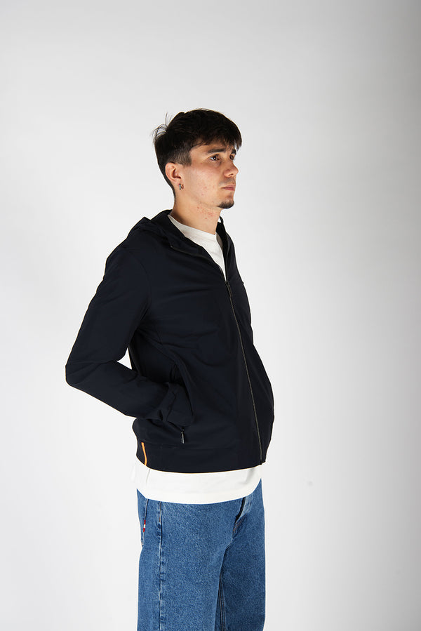 felpa HOOD ZIP blu