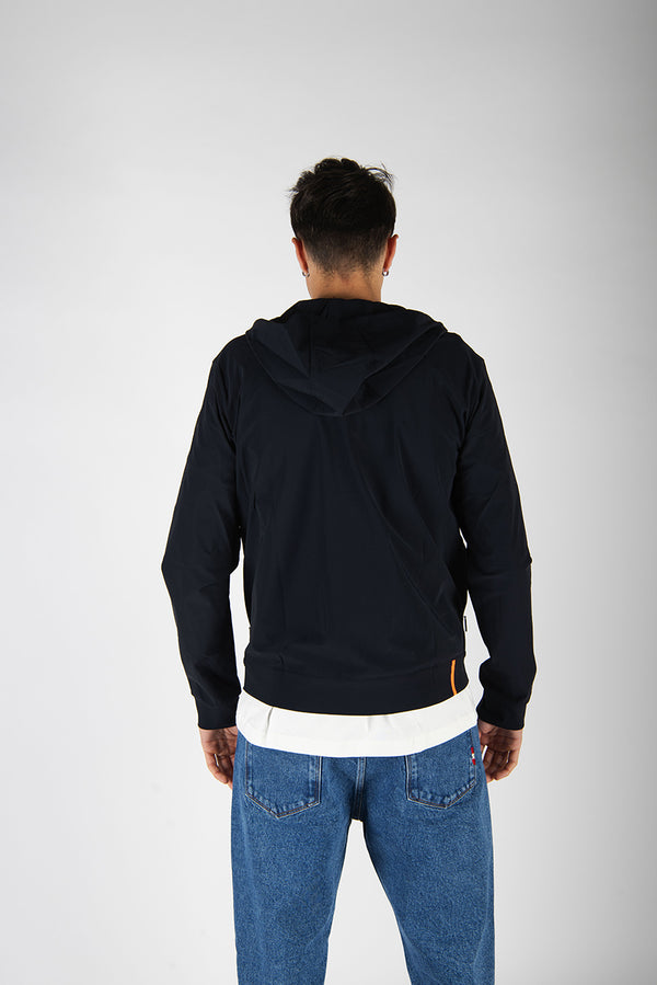 felpa HOOD ZIP blu
