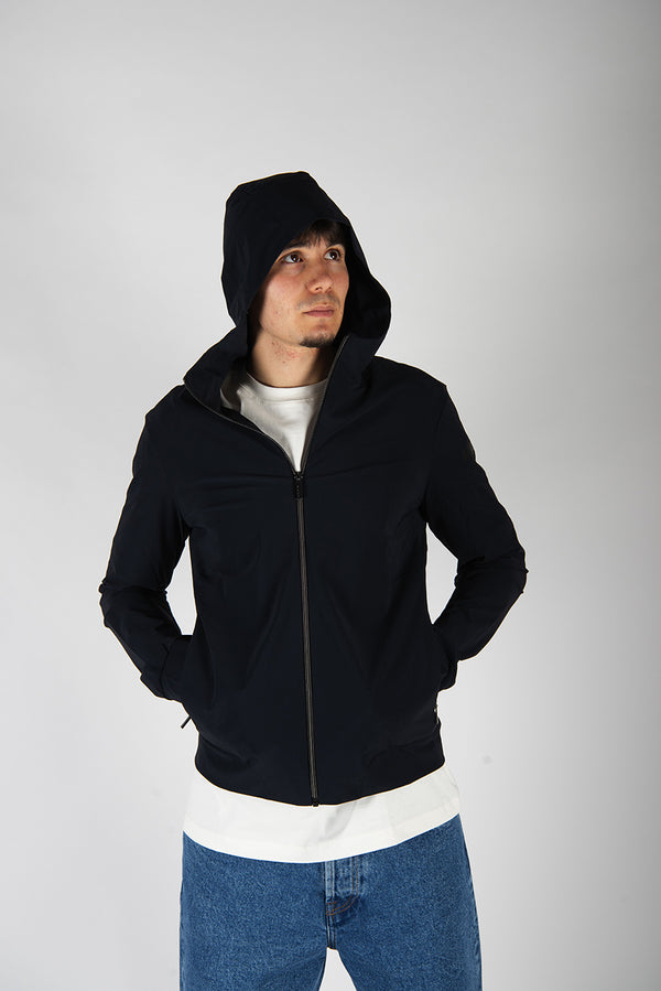 felpa HOOD ZIP blu