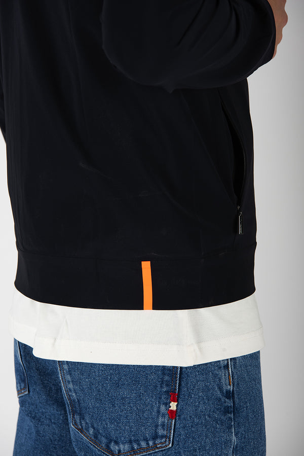 felpa HOOD ZIP blu