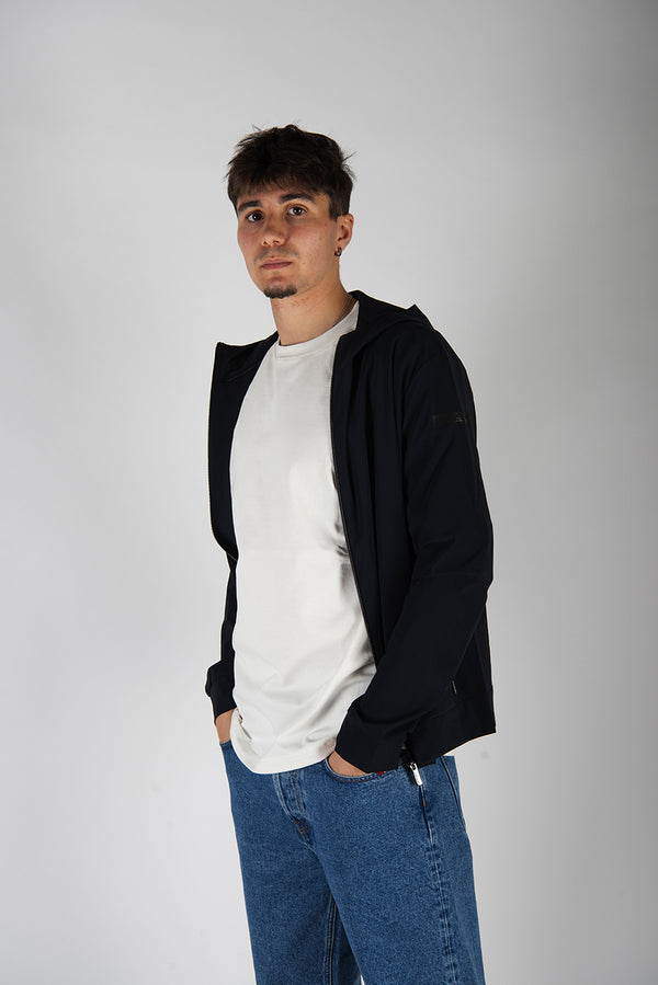 felpa HOOD ZIP blu
