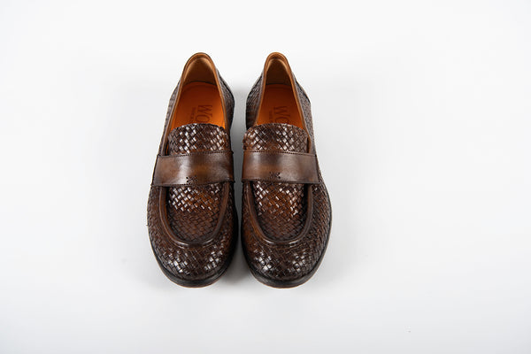 scarpe INTRECCIO cuoio