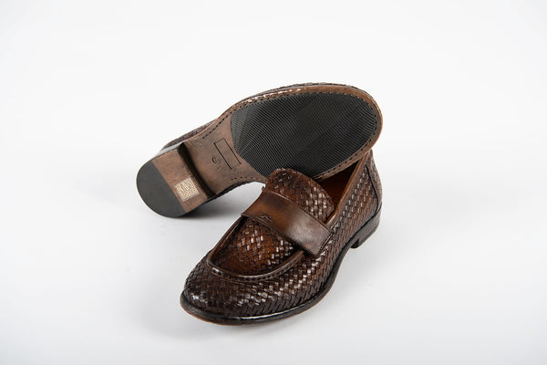 scarpe INTRECCIO cuoio