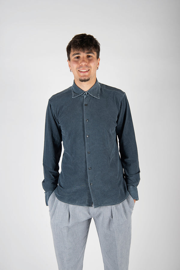 camicia TECHNO WASH blu