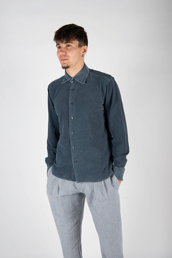 camicia TECHNO WASH blu