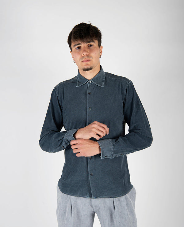 camicia TECHNO WASH blu