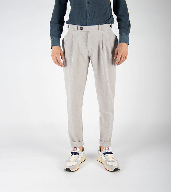 pantalone LYNCO DOUBLE PENCE perla