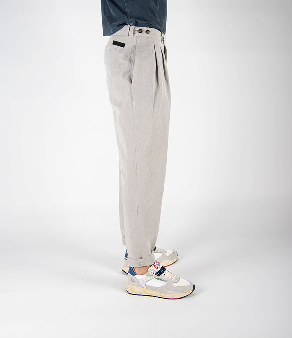pantalone LYNCO DOUBLE PENCE perla