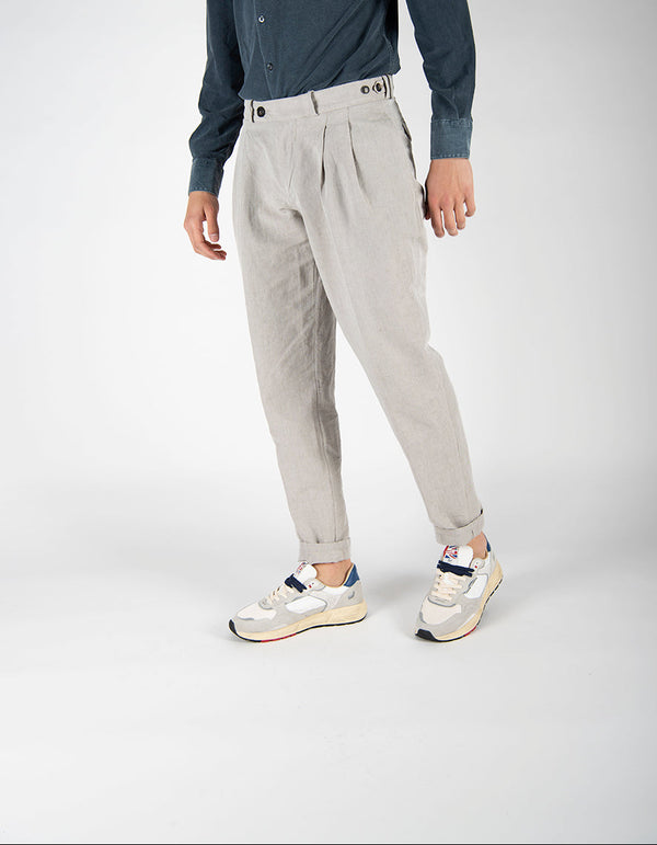pantalone LYNCO DOUBLE PENCE perla