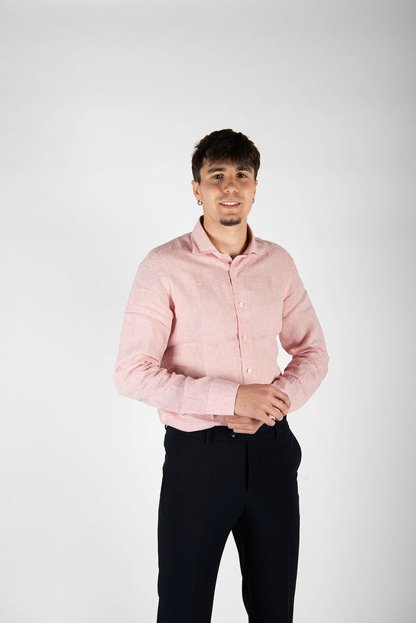camicia LINO rosa