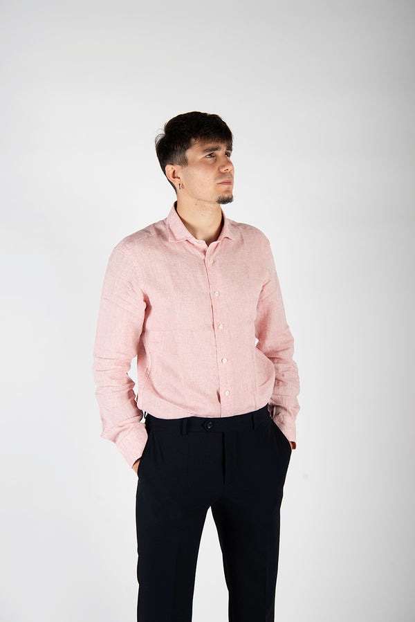 camicia LINO rosa