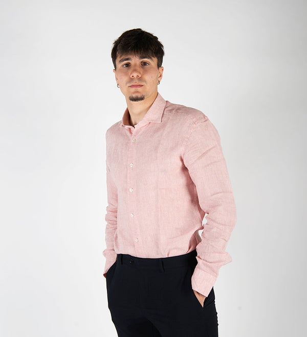 camicia LINO rosa