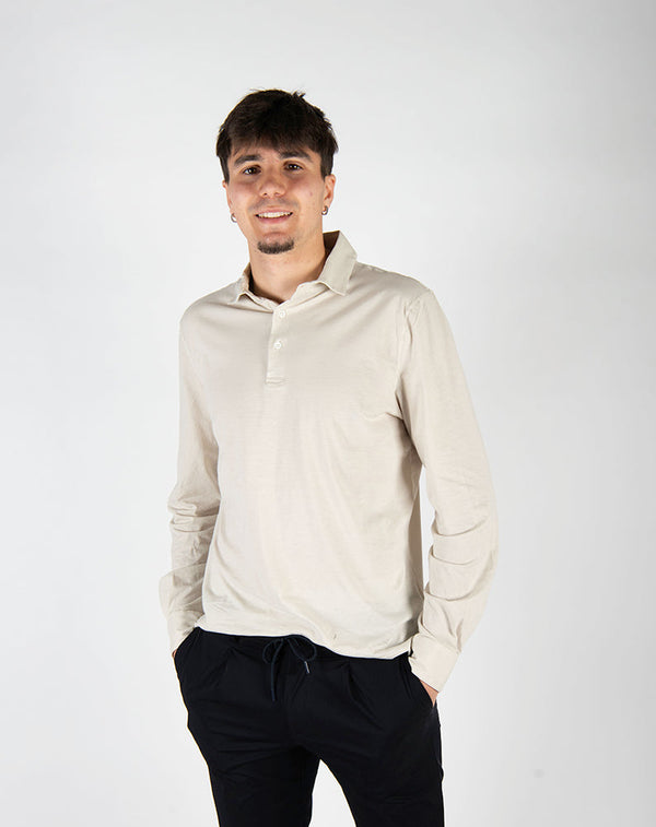 t-shirt POLO M/L perla