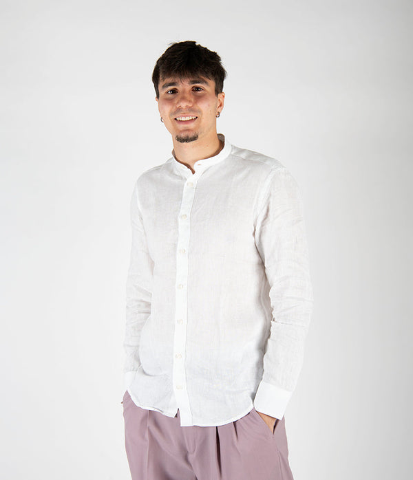 camicia LINO KOREA bianco