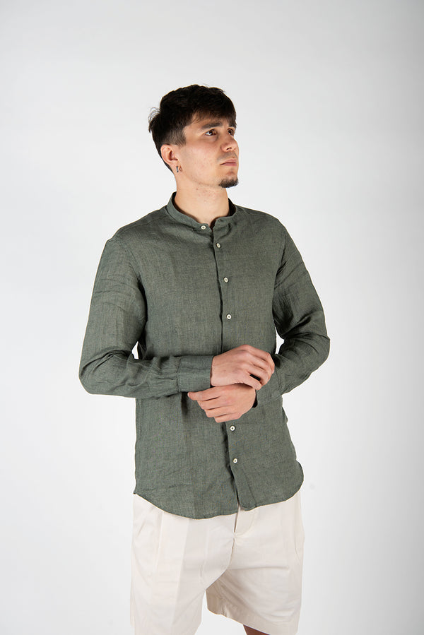 camicia LINO KOREA verde