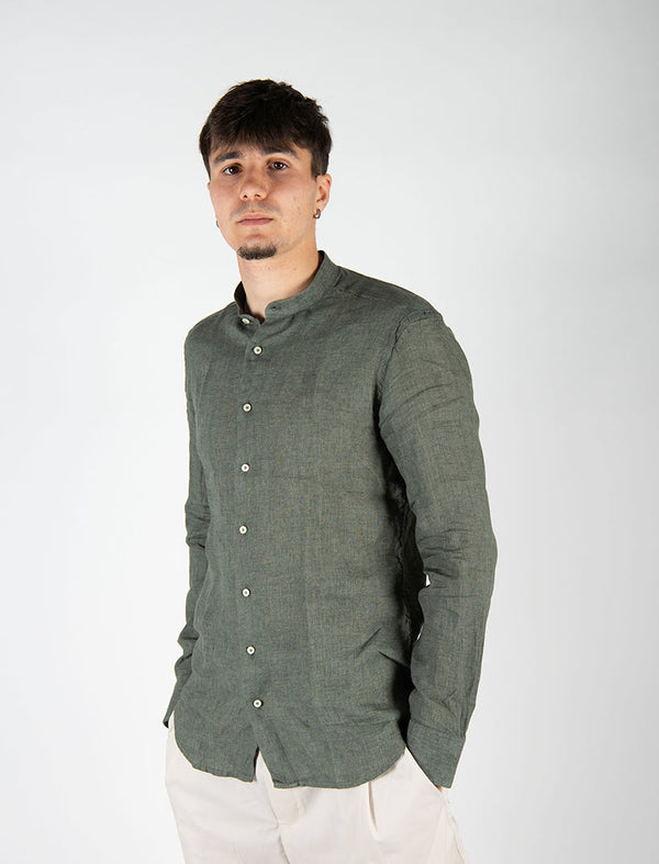 camicia LINO KOREA verde