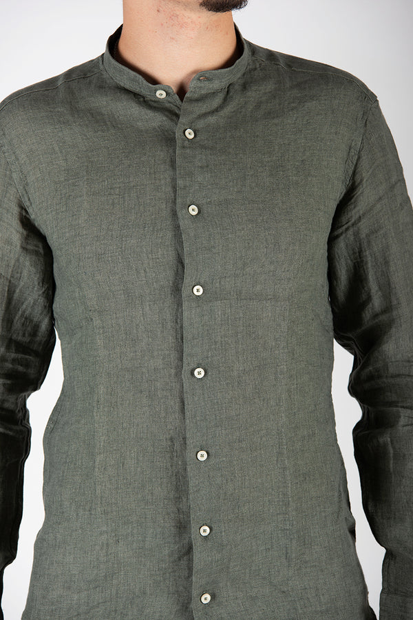 camicia LINO KOREA verde