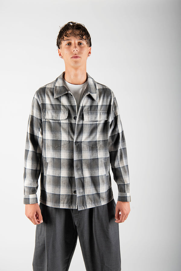 overshirt CHECK nero