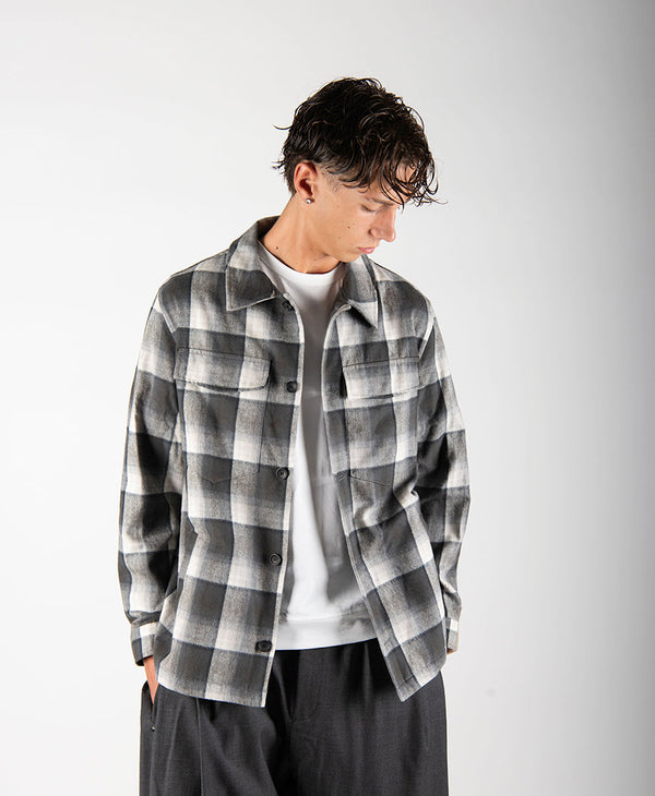 overshirt CHECK nero