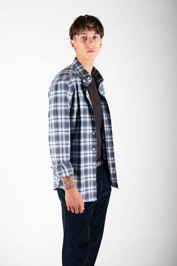 camicia QUADRO azzurro