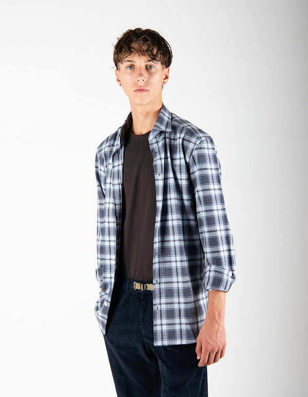 camicia QUADRO azzurro