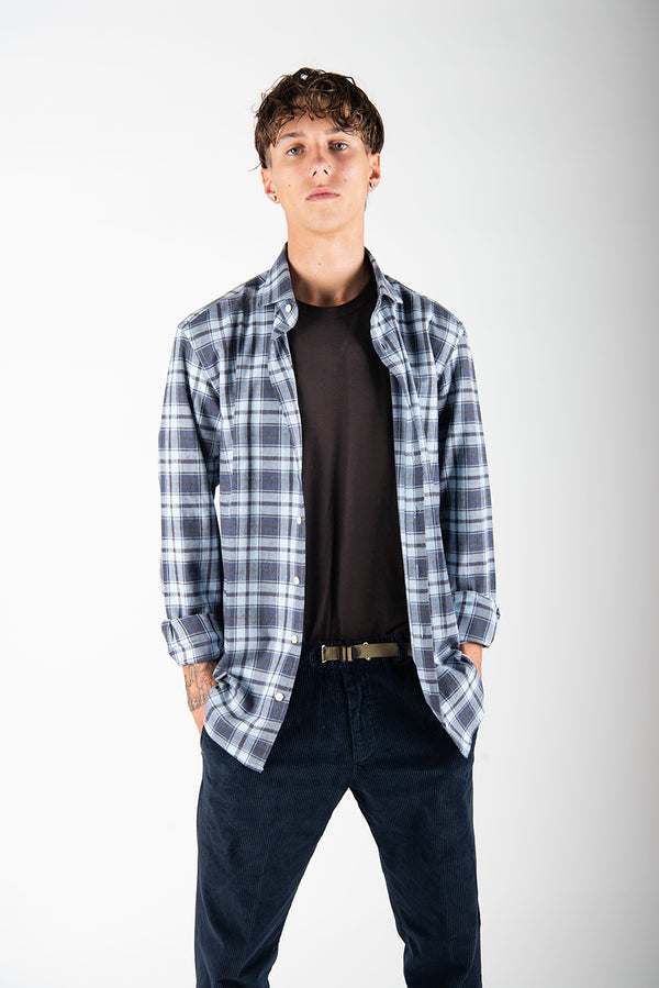 camicia QUADRO azzurro