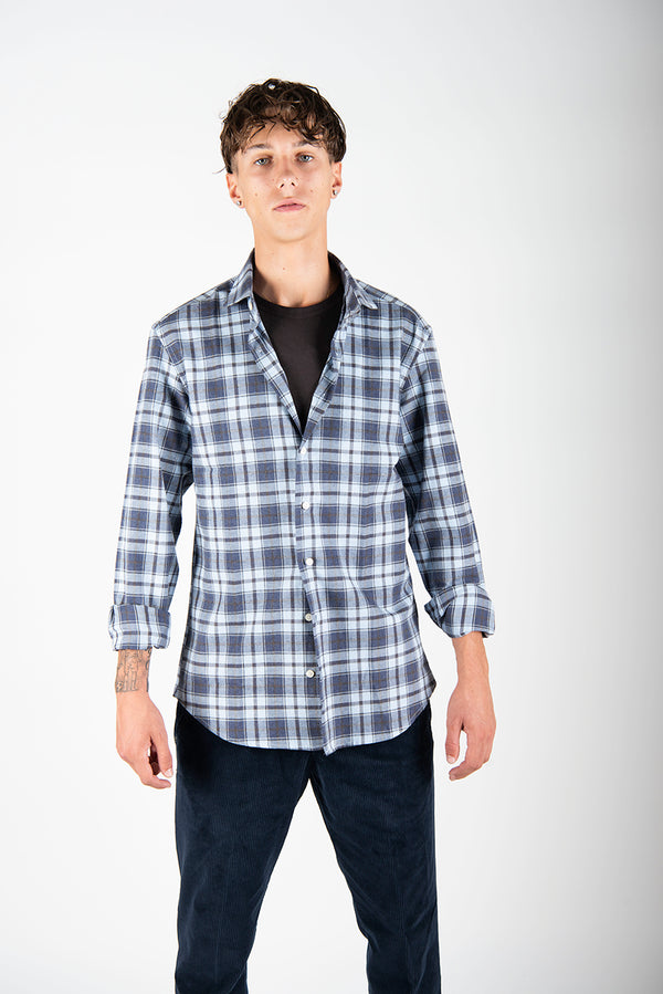 camicia QUADRO azzurro
