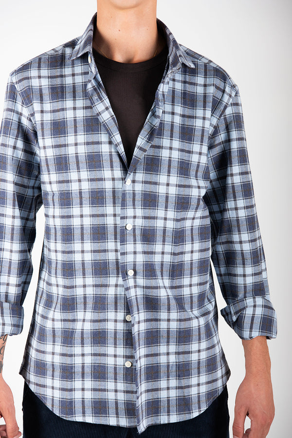 camicia QUADRO azzurro