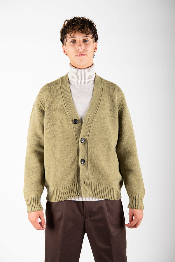 maglia CARDIGAN OVER verde acido