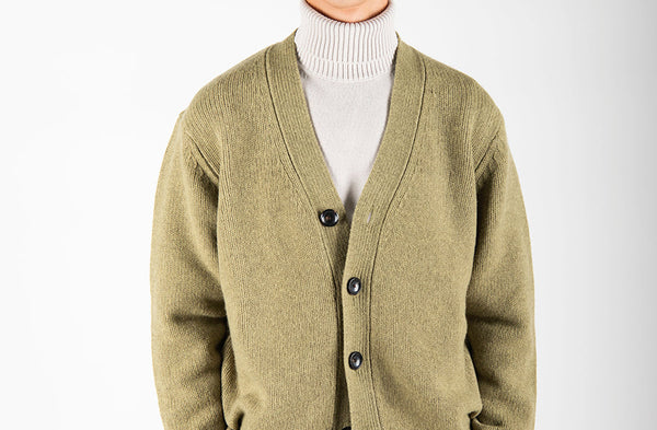 maglia CARDIGAN OVER verde acido