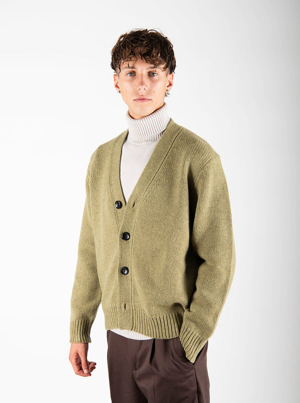 maglia CARDIGAN OVER verde acido