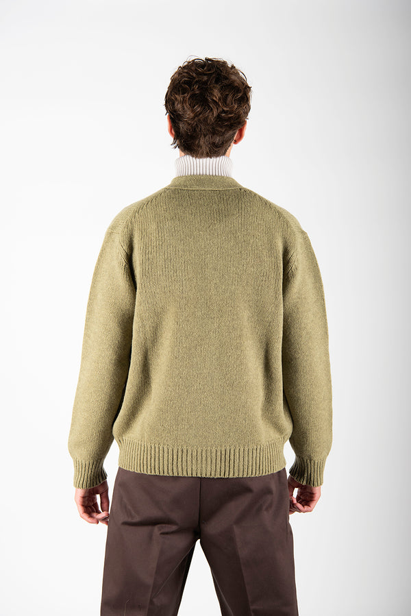 maglia CARDIGAN OVER verde acido