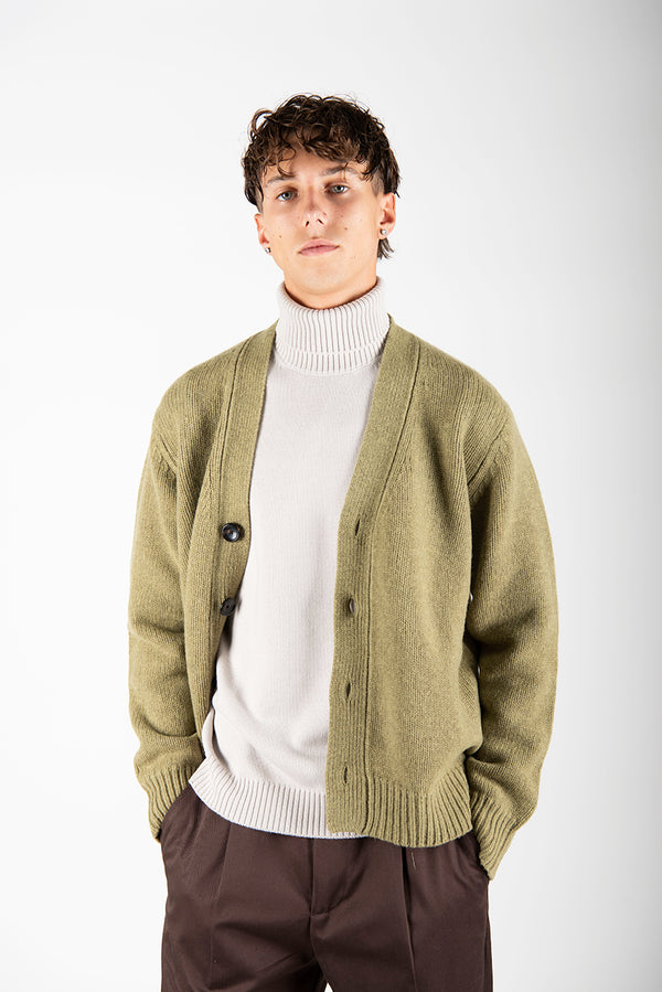 maglia CARDIGAN OVER verde acido
